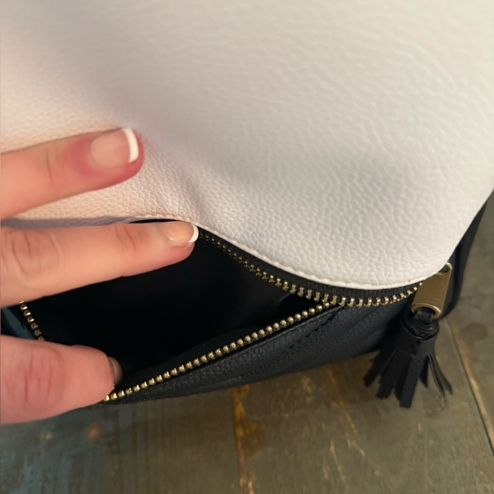 Claire's Black and White Color Block Mini Backpack - Picture 6 of 10